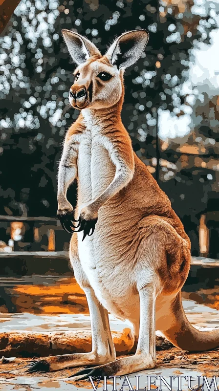 AI ART Kangaroo Portrait in Nature