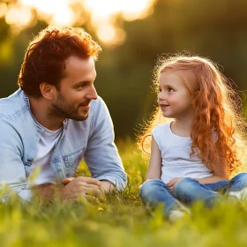 Father and Daughter Sharing Tender Moment