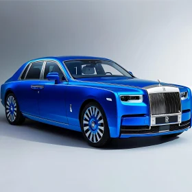 Stylish Blue Luxury Car with Imposing Grille