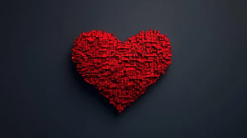 Geometric Heart Composition on Dark Backdrop