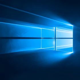 Futuristic Blue Window Geometry