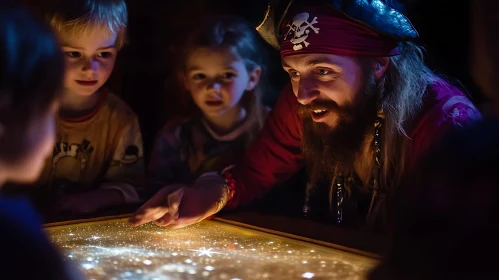 Children Listening Pirate Story