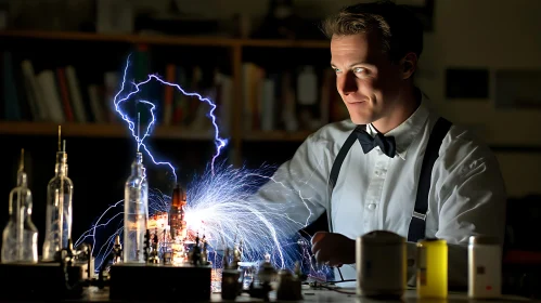 Vintage Science Experiment with Electricity