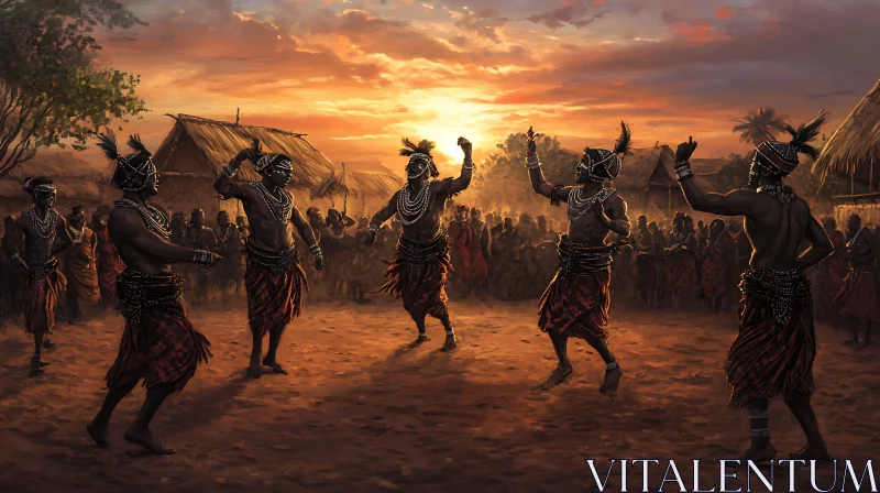 AI ART Sunset Tribal Dance