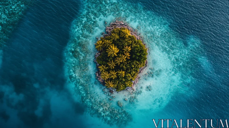 Tropical Island Oasis from Above AI Image