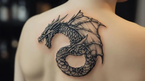 Back Tattoo of Dragon