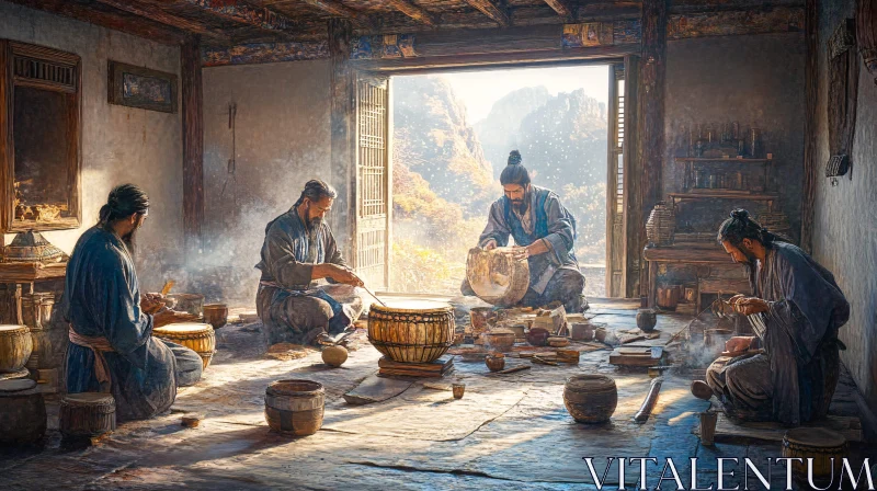 Drum Makers at Work AI Image