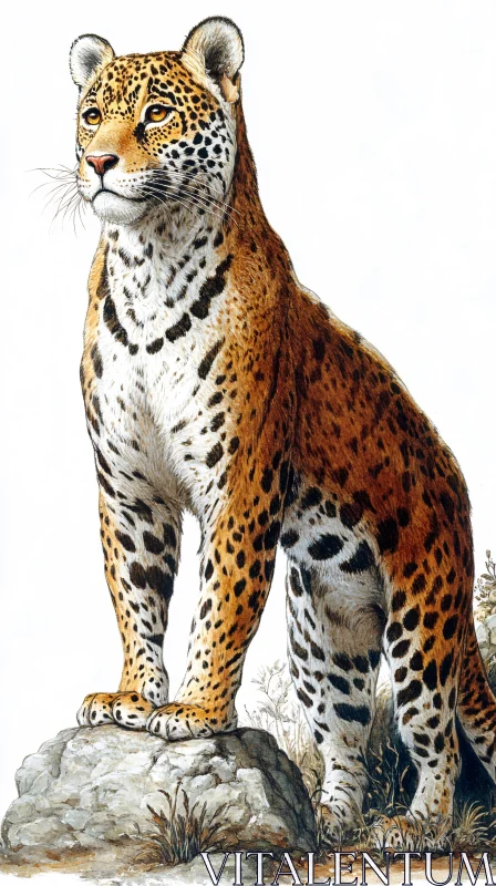 Leopard Poised Elegantly AI Image