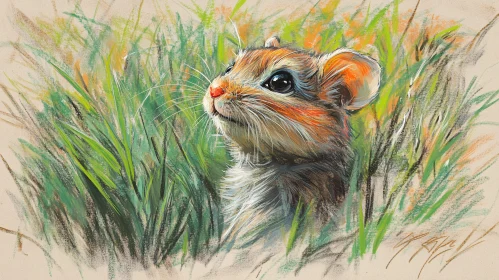 Hamster Illustration in Grass