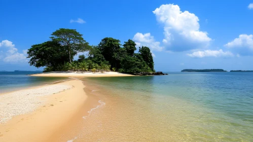 Idyllic Tropical Island with Clear Blue Waters