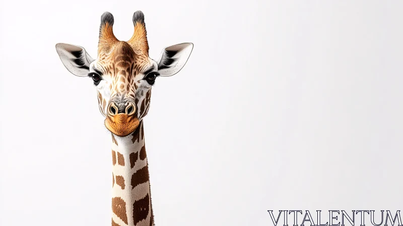 AI ART Wildlife Giraffe Close-up