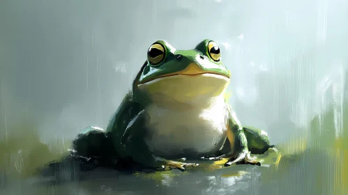 Frog in Nature Art Scene