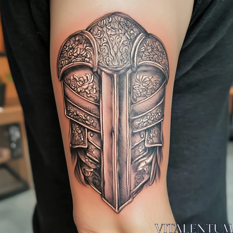 AI ART Intricate Armor Tattoo on Arm