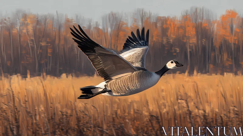 Autumn Goose Soaring AI Image