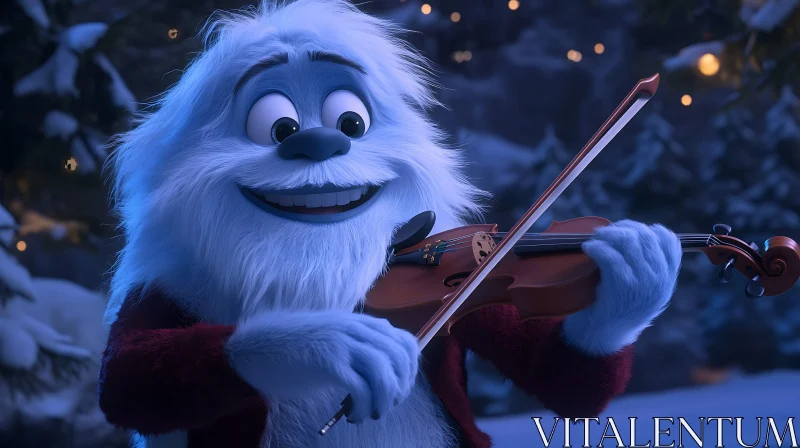 AI ART Animated Yeti with Violin