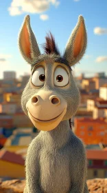 Smiling Cartoon Donkey