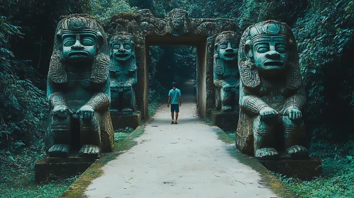 Stone Guardians of the Jungle Path