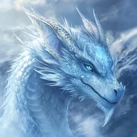 Icy Gaze of a Mythical Dragon