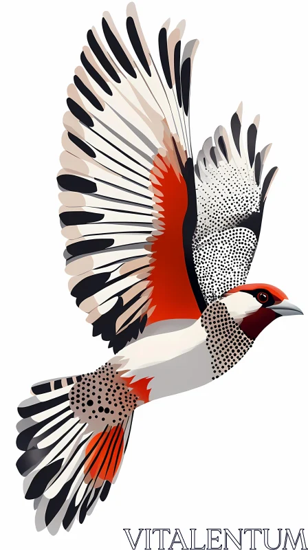 AI ART Colorful Bird Illustration with Detailed Wings