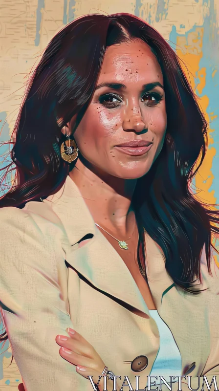 AI ART Stylish Illustration of Meghan Markle