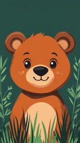 Charming Cartoon Forest Bear