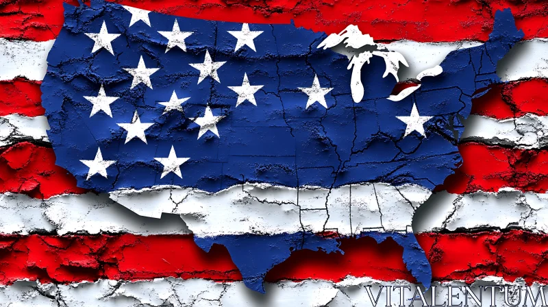 American Flag Map AI Image