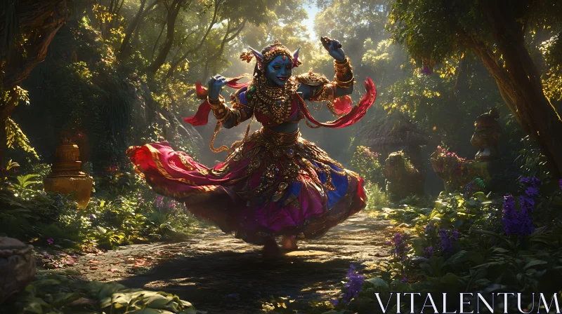 Forest Elf Dancing AI Image