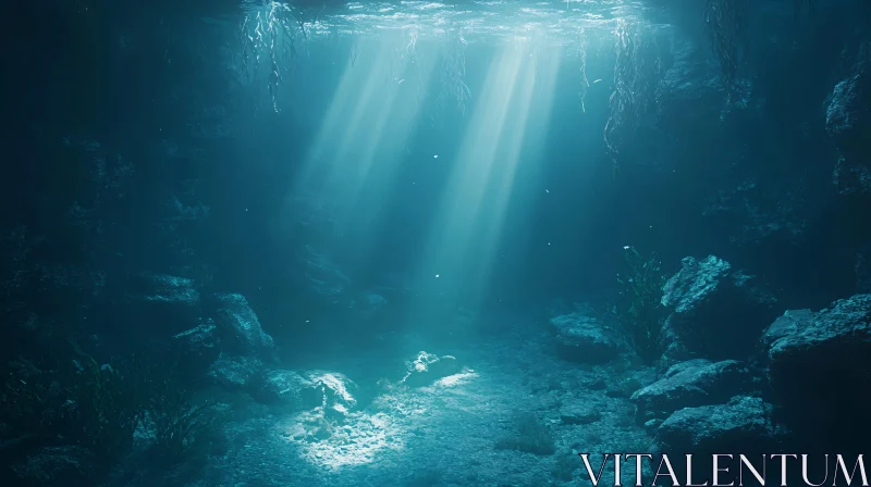 Sunlit Ocean Depths AI Image