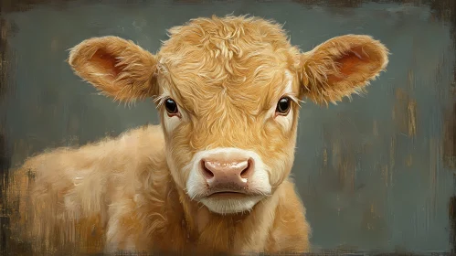 Cow Painting with Expressive Eyes