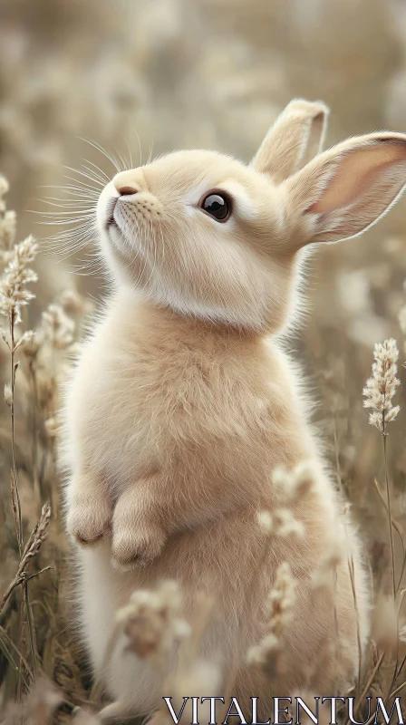 Cute Rabbit Amidst Nature AI Image