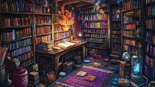 Mystical Bookshelf Room