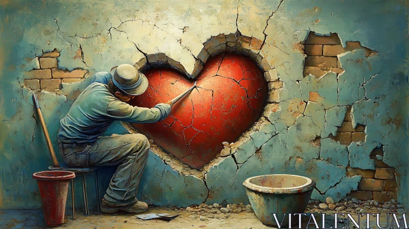 Heart Repair: An Artistic Representation of Mending AI Image