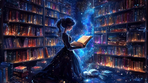 Magical Library Scene