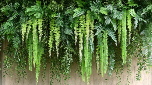 Verdant Curtain of Green Ferns