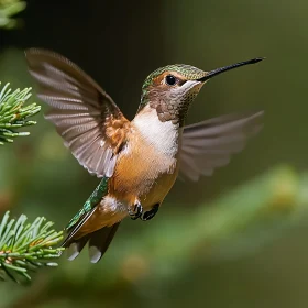 Hovering Hummingbird Portrait
