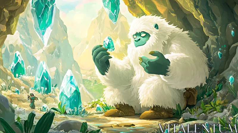 Crystal Cave Yeti AI Image