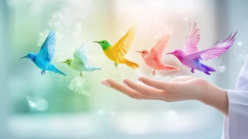 Birds of Paradise Taking Flight