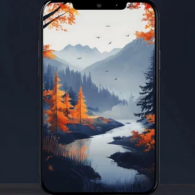 Serene Mountain Landscape on Screen