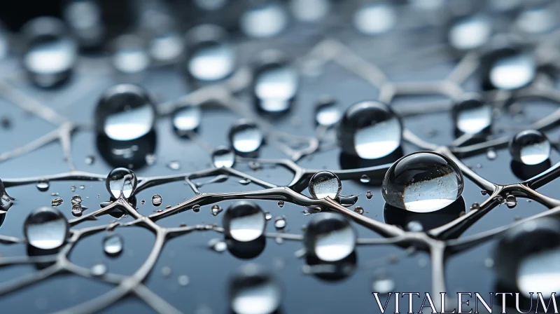 AI ART Intricate Network of Water Droplets on a Black Background