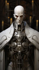 Mechanized Man Portrait: A Fusion of Baroque and Sci-Fi