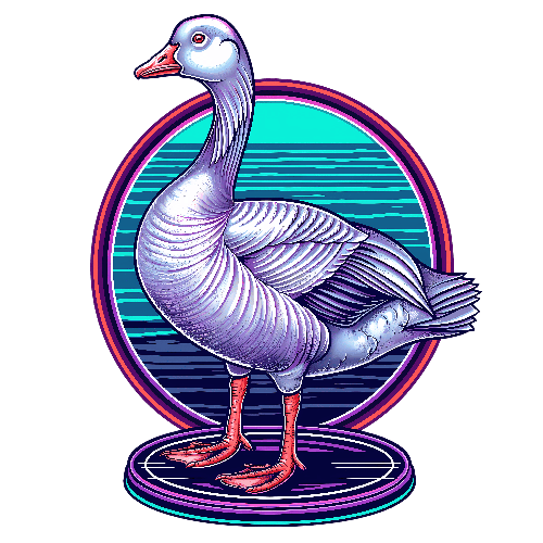 Retro Style White Goose T-Shirt Design POD Design