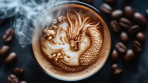 Coffee Cup with Dragon Design