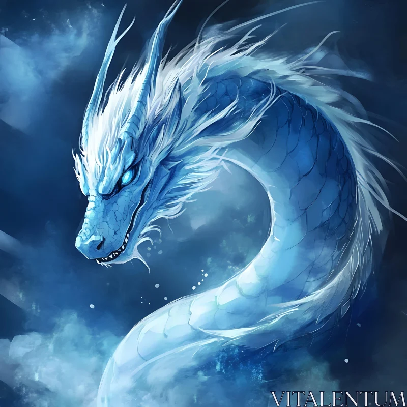 AI ART Icy Dragon Digital Painting