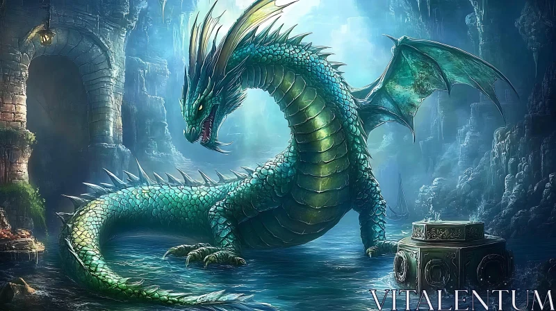 AI ART Dragon in the Depths