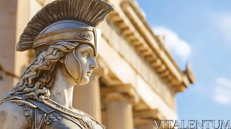 Classical Sculpture of Athena in Greece AI Image