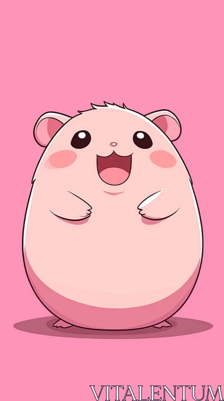 Cute Hamster Illustration AI Image