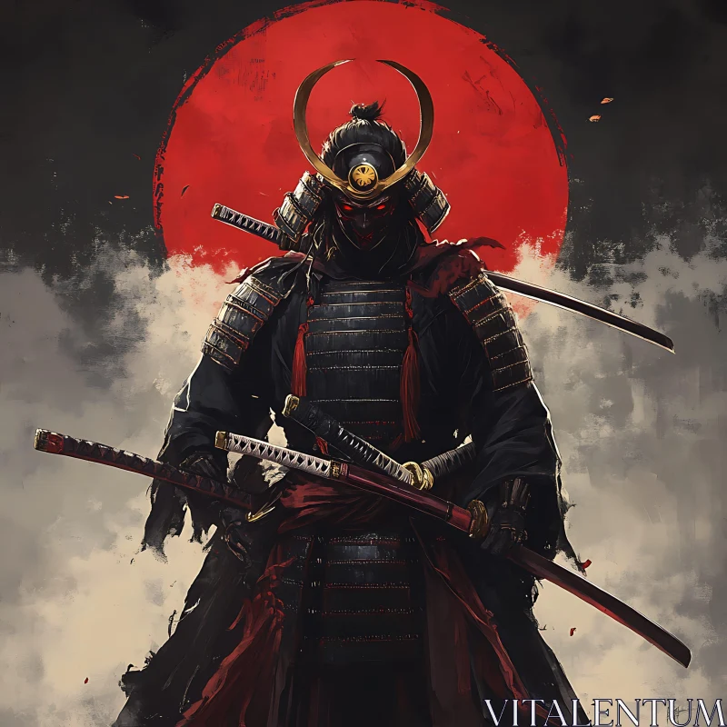 AI ART Samurai in Armor with Swords