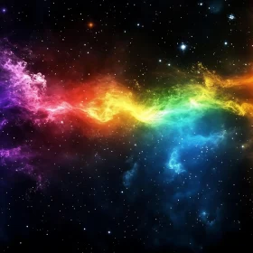 Colorful Cosmic Cloud with Stars