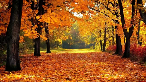 Autumnal Forest Tranquility Scene