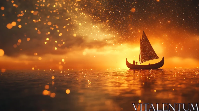 AI ART Tranquil Sailboat Scene at Dusk